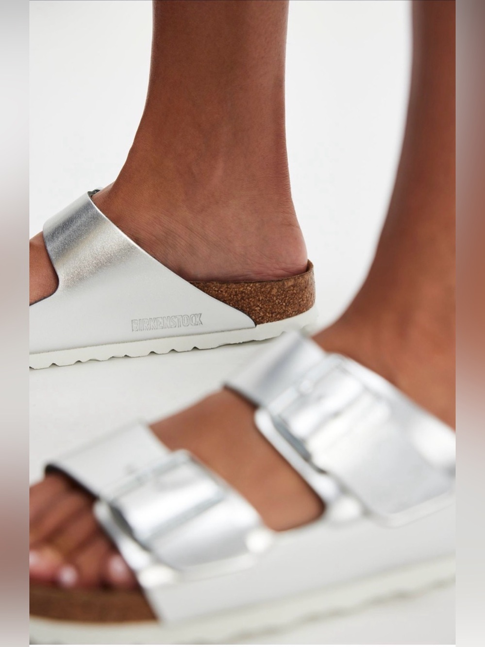 NWT BIRKENSTOCK ARIZONA SOFT FOOTBED METALLIC SANDALS Sz 37/6 GORGEOUS COOL SEXY